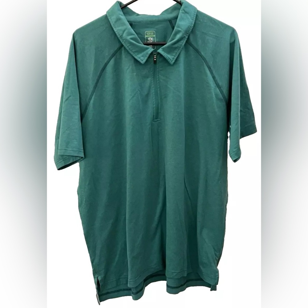 Stio Men's XL Short Sleeve 1/4 Zip Green Polo Shirt